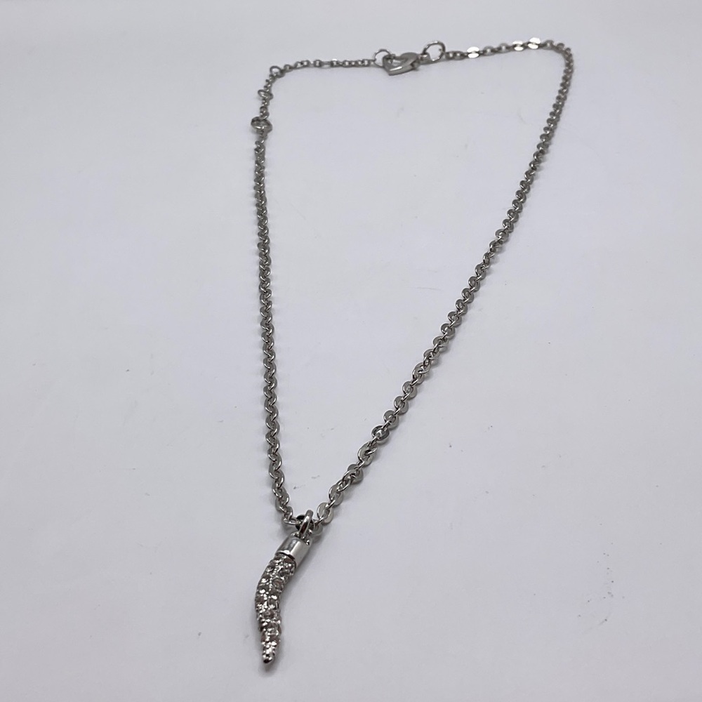 Chic Silver Necklace with chili pepper Pendant